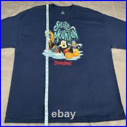 Disney Splash Mountain'Yer Gonna Git Wet' Y2K Theme Park T Shirt Blue 2XL EUC
