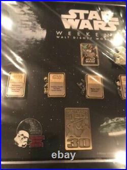 Disney Star Wars Weekends 2013 30th Anniversary Jedi Framed LE 200 Pin Set