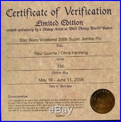 Disney Star Wars Weekends Super Jumbo Pin 2006 New In Box Coa Le 750