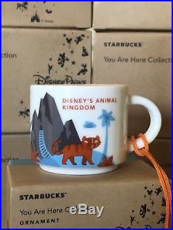 Disney Starbucks NEW Set of 4 theme Park Mug Ornaments