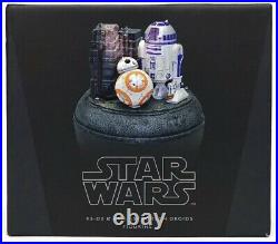 Disney Starwars R2-D2 BB-8 Astromech Droids Figurine Light Up Statue Set. New