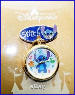 Disney Stitch Pin Limited Ed. Lapel Working Watch Hong Kong Disneyland Pin NIP