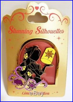 Disney Store Princess Stunning Silhouettes Jumbo Pin Tangled Rapunzel LE 300