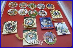 Disney Store & Theme Park Christmas Ornament Lot 36 Porcelain/2 metal/2 Stands