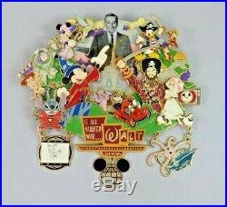 Disney Super Jumbo Pin It All Started With Walt Mickey Mouse Stitch Figment