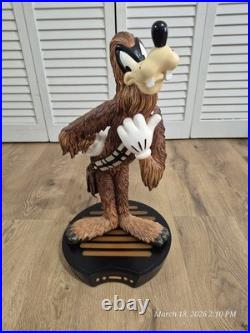 Disney Theme Park Goofy Chewbacca Figurine Limited Edition Light-Up Base
