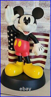 Disney Theme Park Mickey Mouse With Flag Medium Figurine American Disneyana