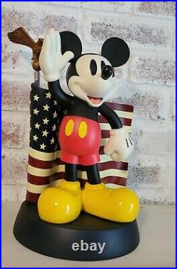 Disney Theme Park Mickey Mouse With Flag Medium Figurine American Disneyana