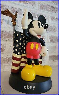 Disney Theme Park Mickey Mouse With Flag Medium Figurine American Disneyana