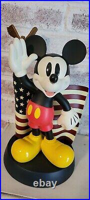 Disney Theme Park Mickey Mouse With Flag Medium Figurine American Disneyana