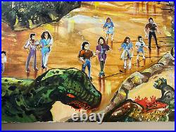 Disney Theme Park Painting Illustration Large Dinosaur Vintage Listed 40 INCHES