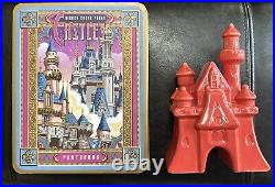 Disney Theme Parks Fantasyland Red/Coral Ceramic Castle & Castles Postcards Tin