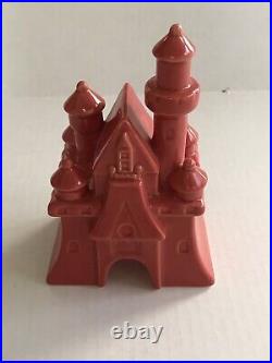 Disney Theme Parks Fantasyland Red/Coral Ceramic Castle & Castles Postcards Tin