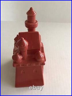 Disney Theme Parks Fantasyland Red/Coral Ceramic Castle & Castles Postcards Tin