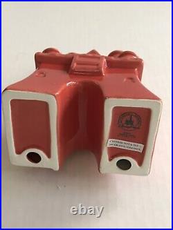 Disney Theme Parks Fantasyland Red/Coral Ceramic Castle & Castles Postcards Tin