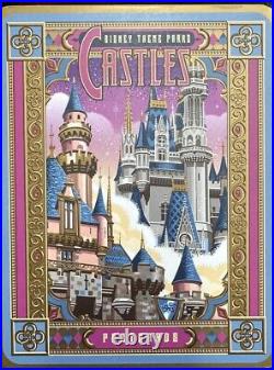 Disney Theme Parks Fantasyland Red/Coral Ceramic Castle & Castles Postcards Tin