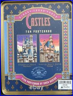 Disney Theme Parks Fantasyland Red/Coral Ceramic Castle & Castles Postcards Tin