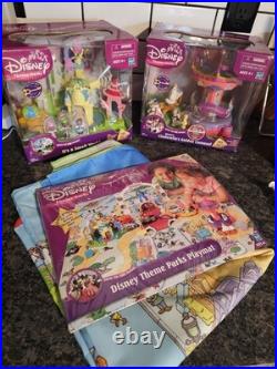 Disney Theme Parks Keys To The Magic Lot Set Small World Cinderella Play Mat Vtg