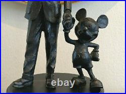 Disney Theme Parks Walt Disney and Mickey Mouse Bronze Statue
