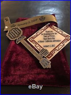 Disney Twilight Zone Tower Of Terror Key Final Checkout Ride Closing Collectible