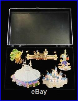 Disney WDI HKDL Cast Exclusive Park Map Icon Castle Space Mountain Jumbo Pin Set