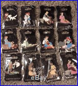Disney WDI Princess Heroine Dog Pin Set Rare LE 250 Ariel Max Belle Bolt Mulan