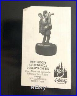 Disney WDW Star Wars Weekend Goofy Chewbacca Figurine withPin, LE big med fig SWW