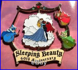 Disney Wdi Jumbo Sleeping Beauty 60th Anniversary Aurora Le 200 Spinner Pin