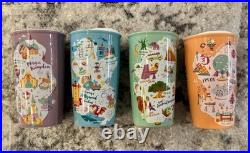Disney World 50th Anniversary Starbucks Ceramic Tumbler Set Of 4 All Theme Parks
