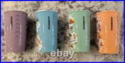 Disney World 50th Anniversary Starbucks Ceramic Tumbler Set Of 4 All Theme Parks