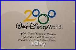 Disney World Epcot 2000 Framed Photomosaic Pin Set United Kingdom 101 Dalmations