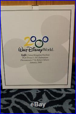 Disney World Epcot 2000 Framed Photomosaic Pin Set United Kingdom 101 Dalmations