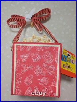 Disney World Popcorn Character Pink Leather Pouch with Ribbon Strap New Disney World Popcorn Character Pink Leather Pouch with Ribbon Strap New