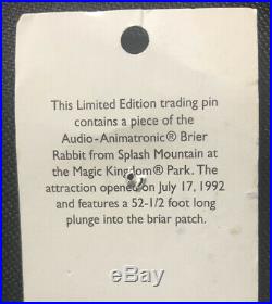 Disney World Splash Mountain Piece of History PODH Brer Rabbit Fox Bear Pin