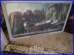 Disney World Star Wars Theme Park Metal Concept Art Placard Sign 48 x 28