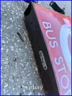 Disney World Theme Park Used Prop Hollywood Studios REQUEST BUS STOP Street Sign