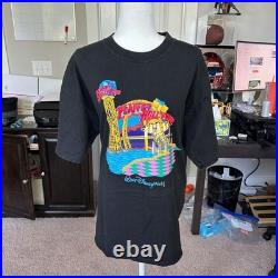 Disney World Vintage 1991 90s Planet Hollywood Fair Black Cotton T Shirt Large