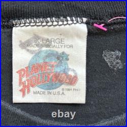 Disney World Vintage 1991 90s Planet Hollywood Fair Black Cotton T Shirt Large
