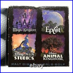 Disney's 4 PARK Themed GOLF Ball SET of 4 withRetired Sorcerer Hat MGM StudiosNEW