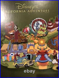 Disney's California Adventure Original Park LE 100 Framed Pin Set 8 Pins RARE