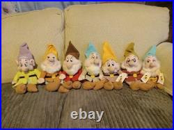Disney's SNOW WHITE'S 7 DWARFS Lot (7) Beanie Plush Disney Theme Park Tags