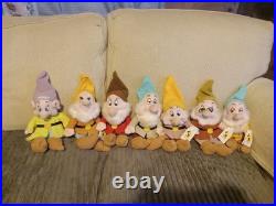 Disney's SNOW WHITE'S 7 DWARFS Lot (7) Beanie Plush Disney Theme Park Tags