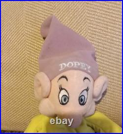 Disney's SNOW WHITE'S 7 DWARFS Lot (7) Beanie Plush Disney Theme Park Tags