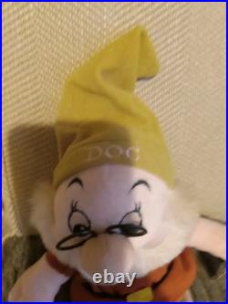 Disney's SNOW WHITE'S 7 DWARFS Lot (7) Beanie Plush Disney Theme Park Tags
