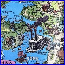 Disneyland 1958 Version B Theme Park Map Walt Disney Rare Folded