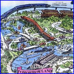 Disneyland 1958 Version B Theme Park Map Walt Disney Rare Folded