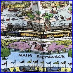 Disneyland 1958 Version B Theme Park Map Walt Disney Rare Folded
