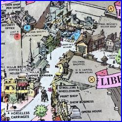 Disneyland 1958 Version B Theme Park Map Walt Disney Rare Folded