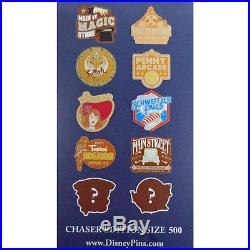 Disneyland 28 Twenty Eight and Main Mystery Pin Complete Set 10 with Chasers