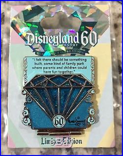 Disneyland 60th Anniversary Blue Diamond Pin #1 of 7